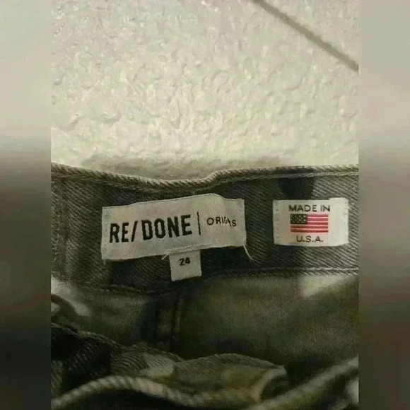 RE/DONE Originals Camo High Rise Ankle Crop Jeans - Picture 4 of 5